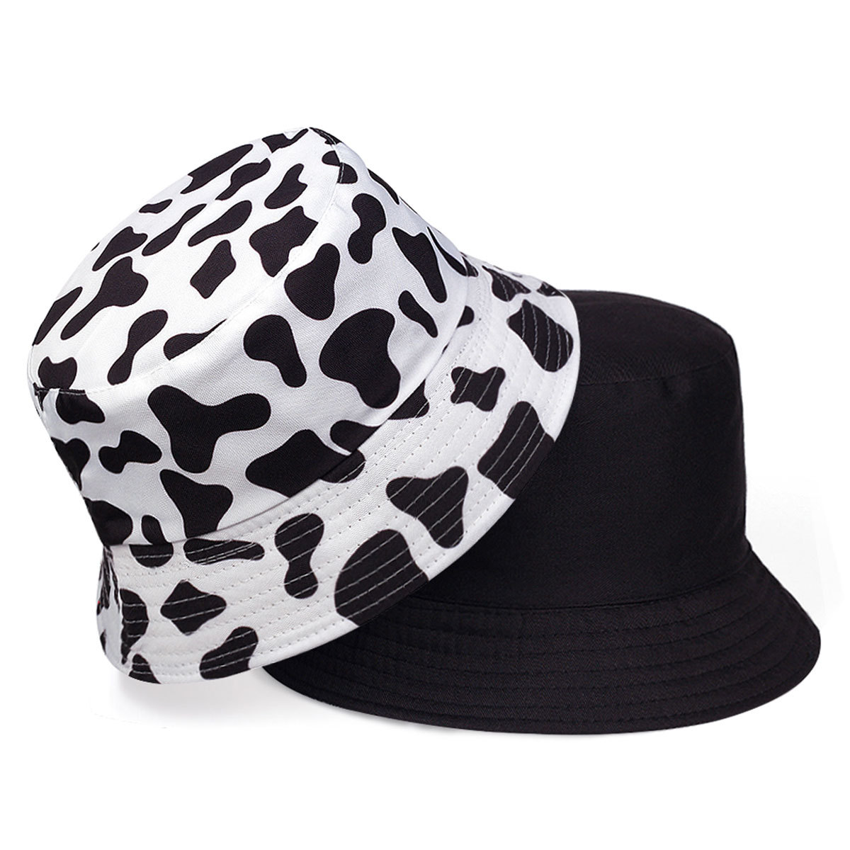 Fishing Hat - قبعة دلو 2025 بطبعة بقرة الحليب،