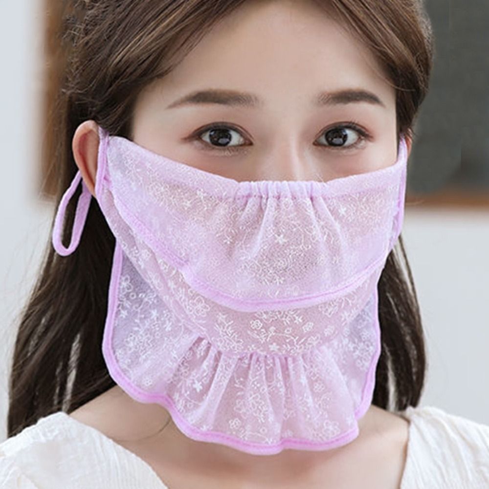 Fishing Mask Sun Protection - وشاح ملفوف أحادي اللون للنساء ،