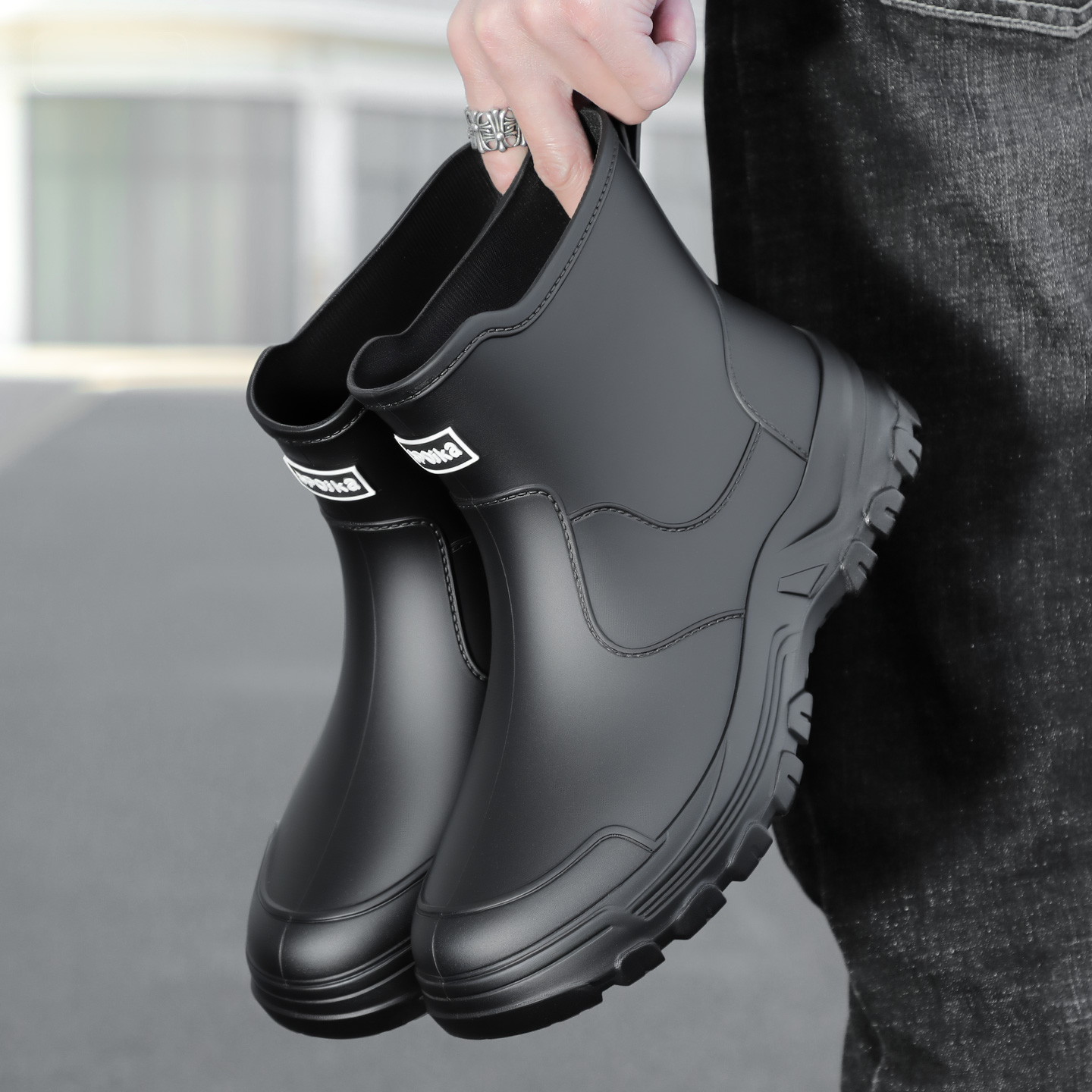Fishing Boots - أحذية مطر رجالية عصرية جديدة بطول
