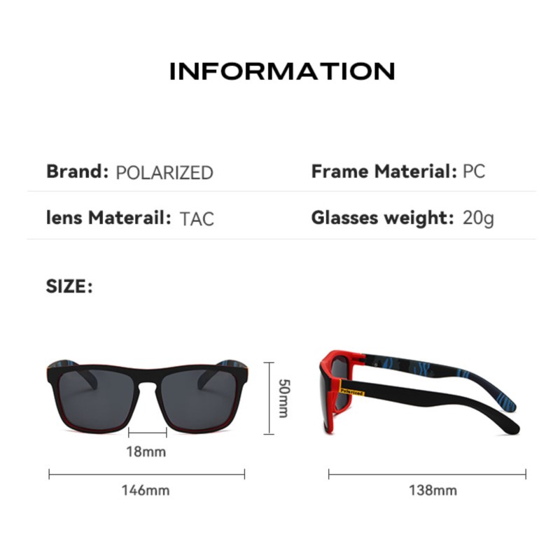 نظارات شمسية عصرية مربعة الشكل - مراجعة Fishing Sunglasses Polarized وسعره