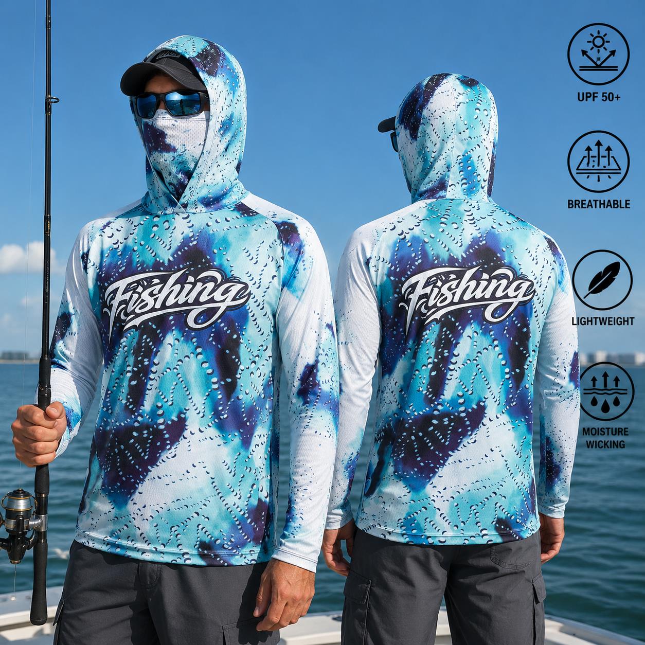 قميص صيد للرجال بغطاء للرأس، م - مراجعة Fishing Mask Sun Protection وسعره