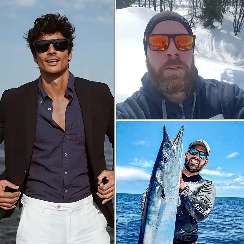 نظارات شمسية مربعة الشكل مستقط - مراجعة Fishing Sunglasses Polarized وسعره